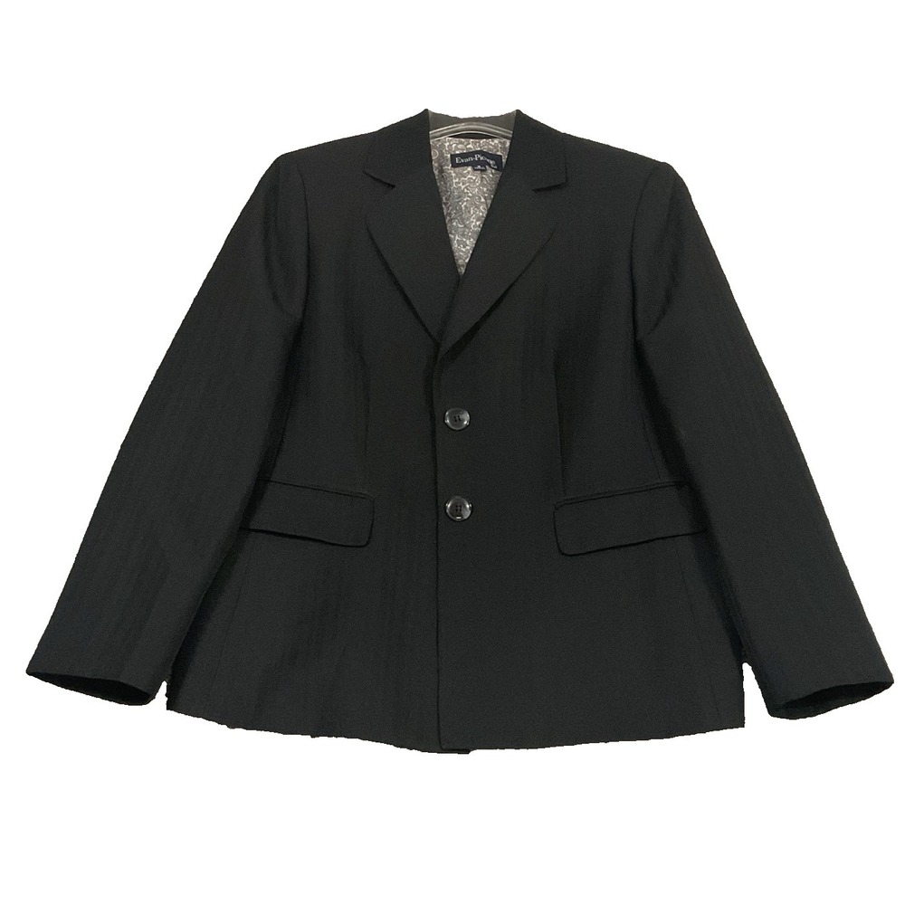 Evan‎ Picone Suit Women 16 Classic Black Career Interview Blazer